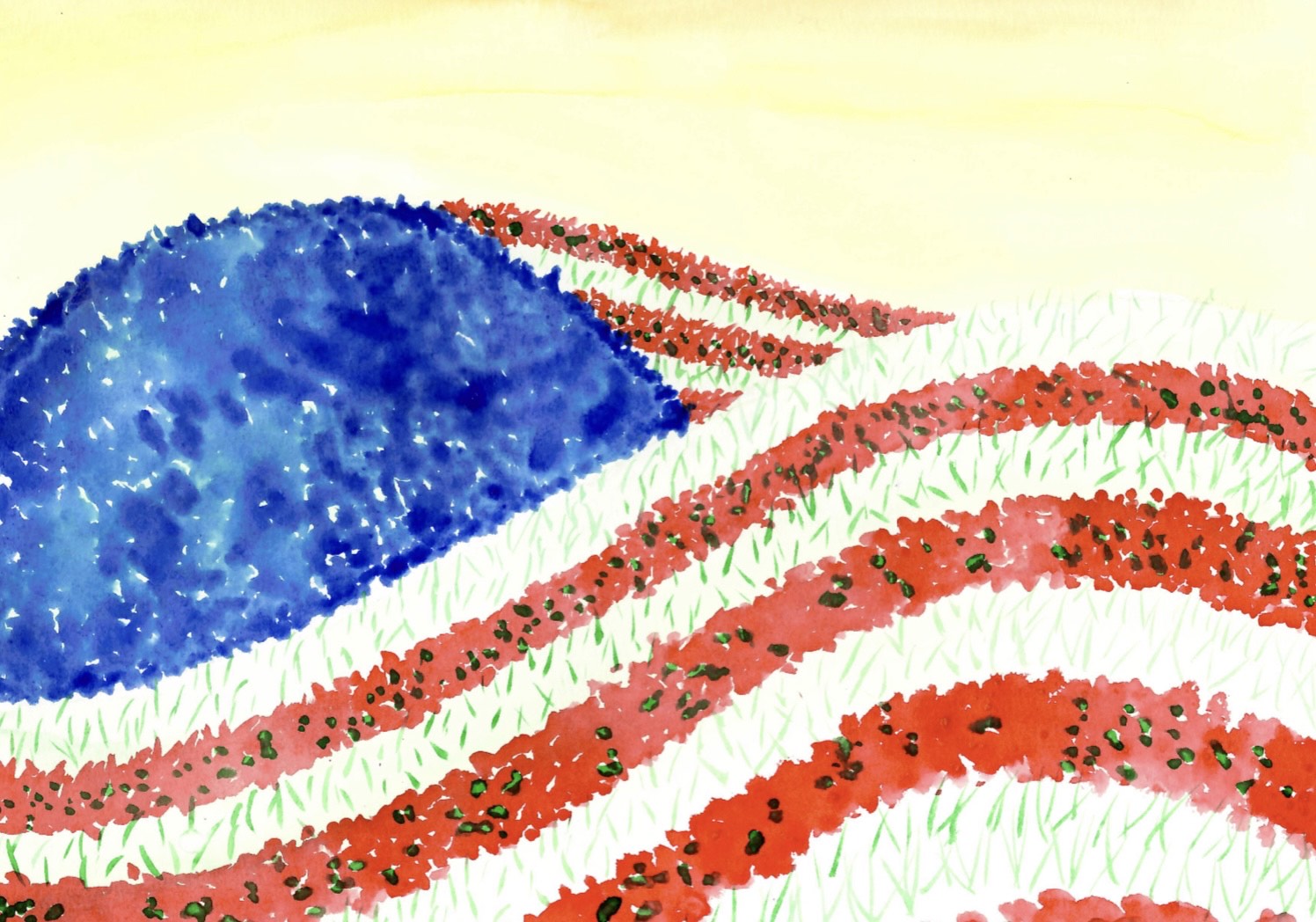 Painting of American Flag for Art with Say