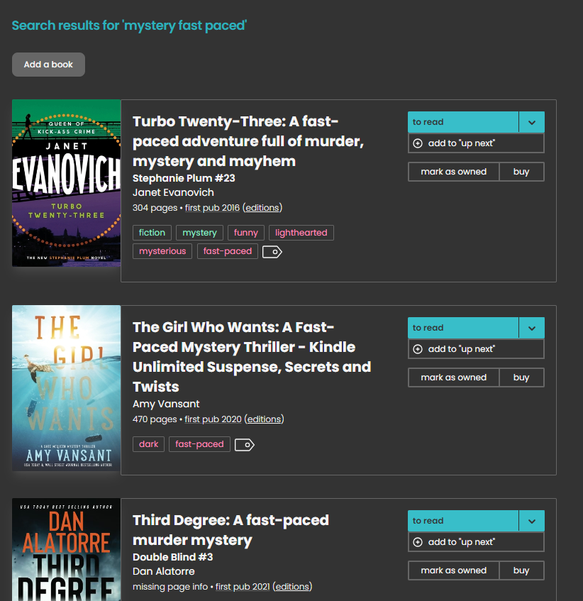 Search results of "mysterious fast paced" on StoryGraph