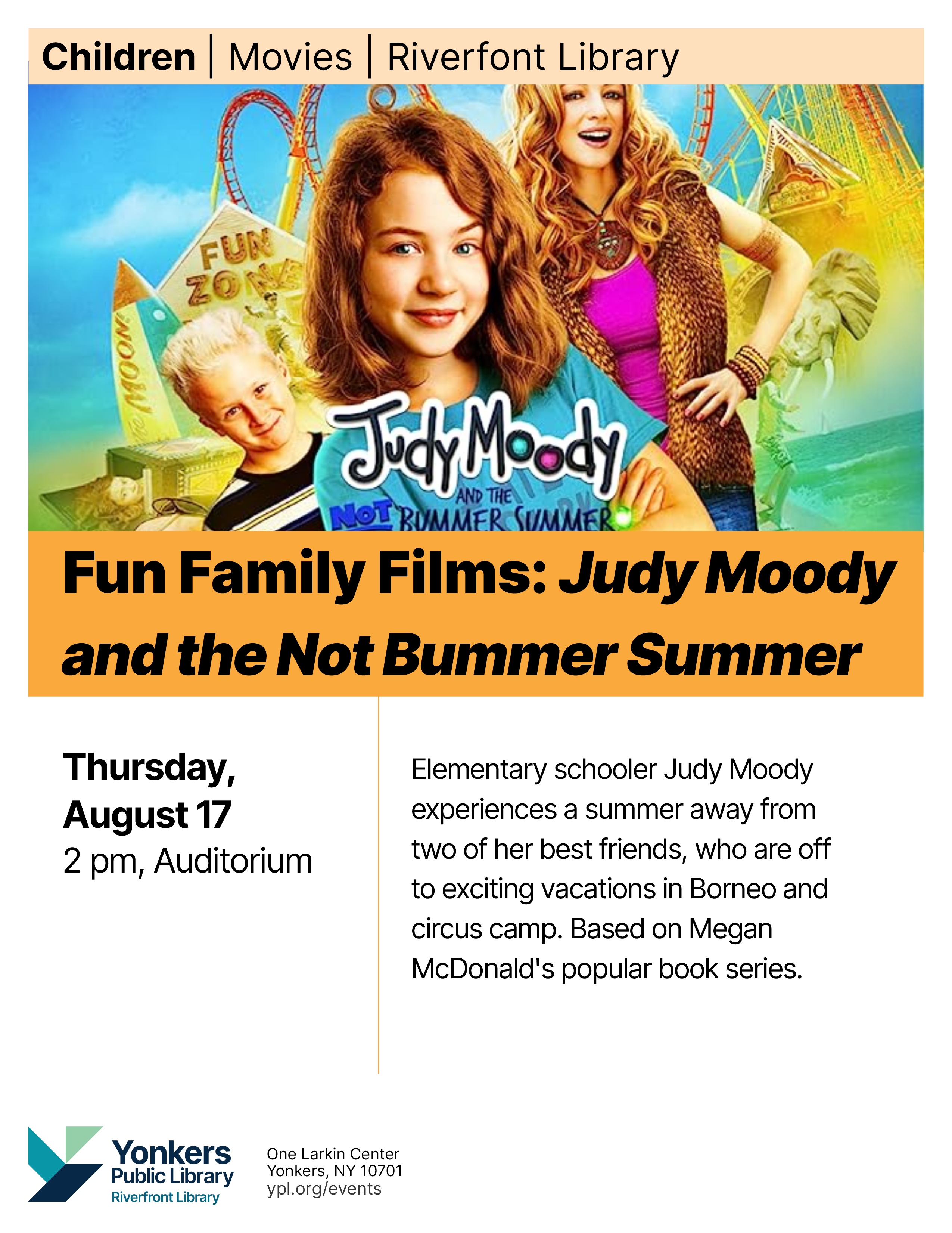 movie poster for Judy Moody and the Not Bummer Summer