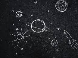 Image of chalk drawing of the night sky