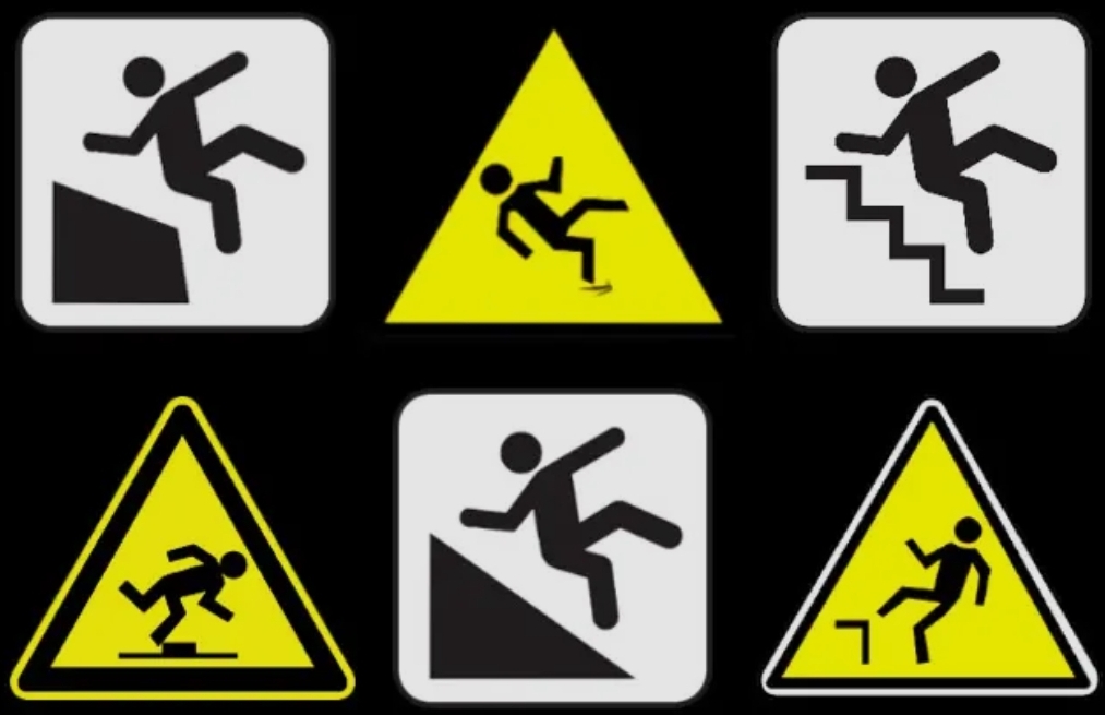 icons for people falling 