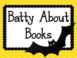 batty about books with a bat in the corner of the sign