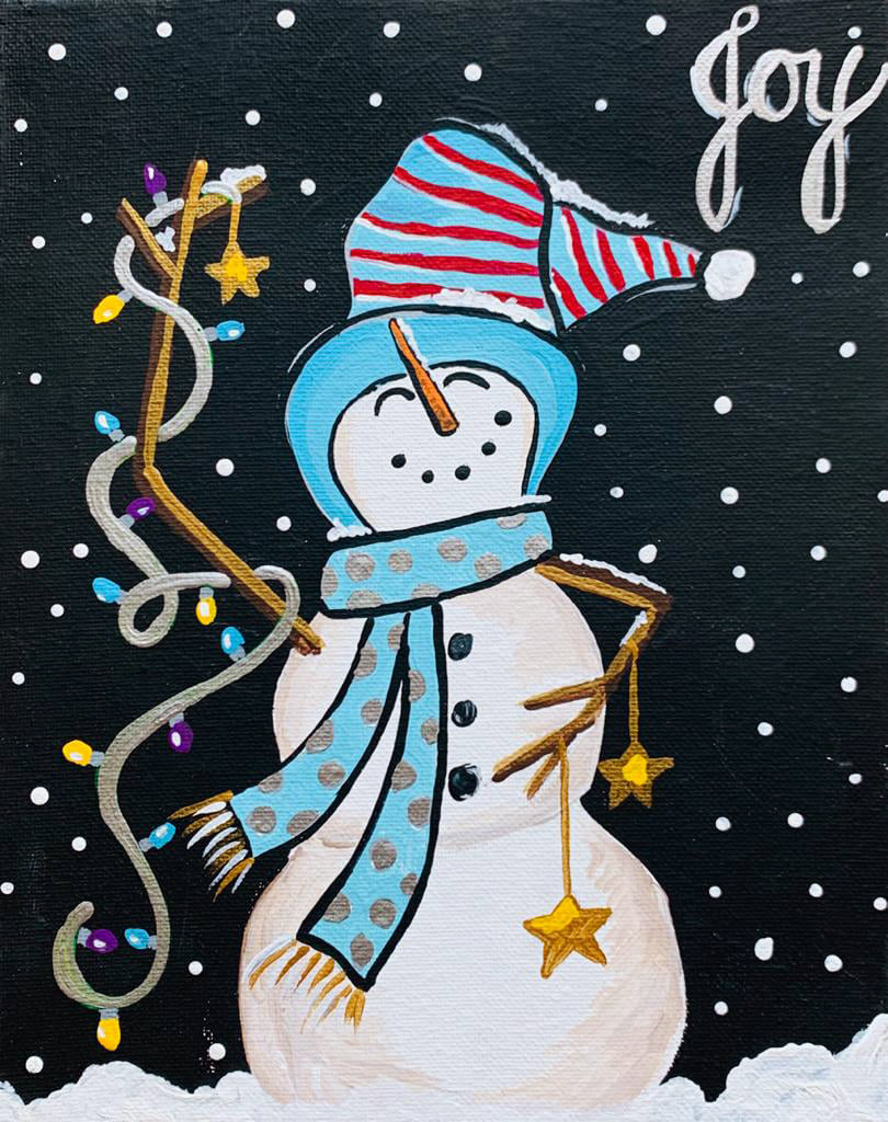 snowman with holiday lights