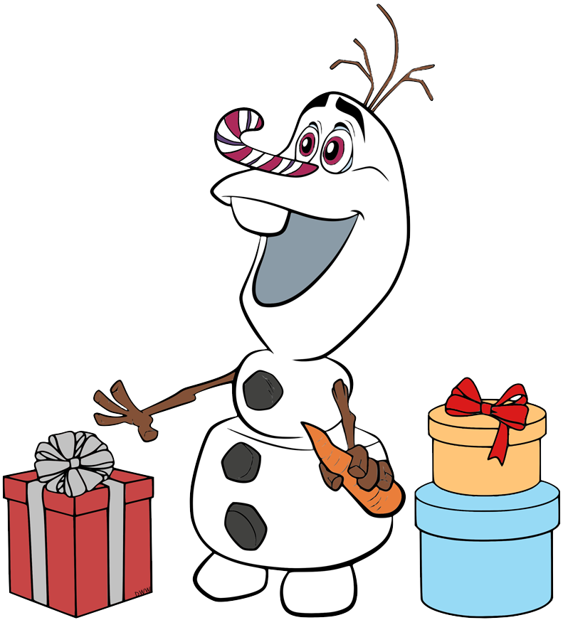 Olaf the snowman with a candy cane nose