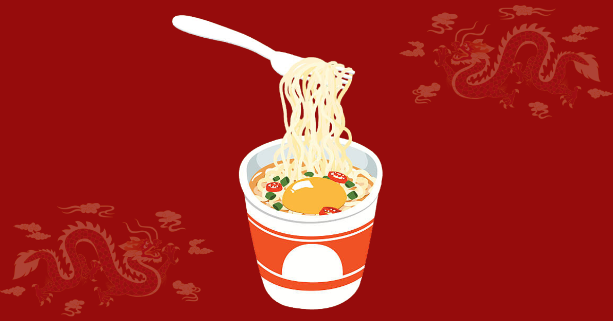 Image of take out noodles container graphic