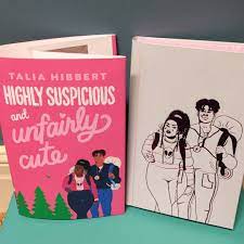 book cover and artwork of Highly Suspicious and Unfairly Cute by Talia Hibbert