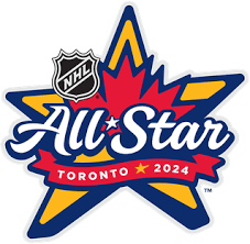 NHL all star log star with the nhl symbol and Toronto 2024 written on it