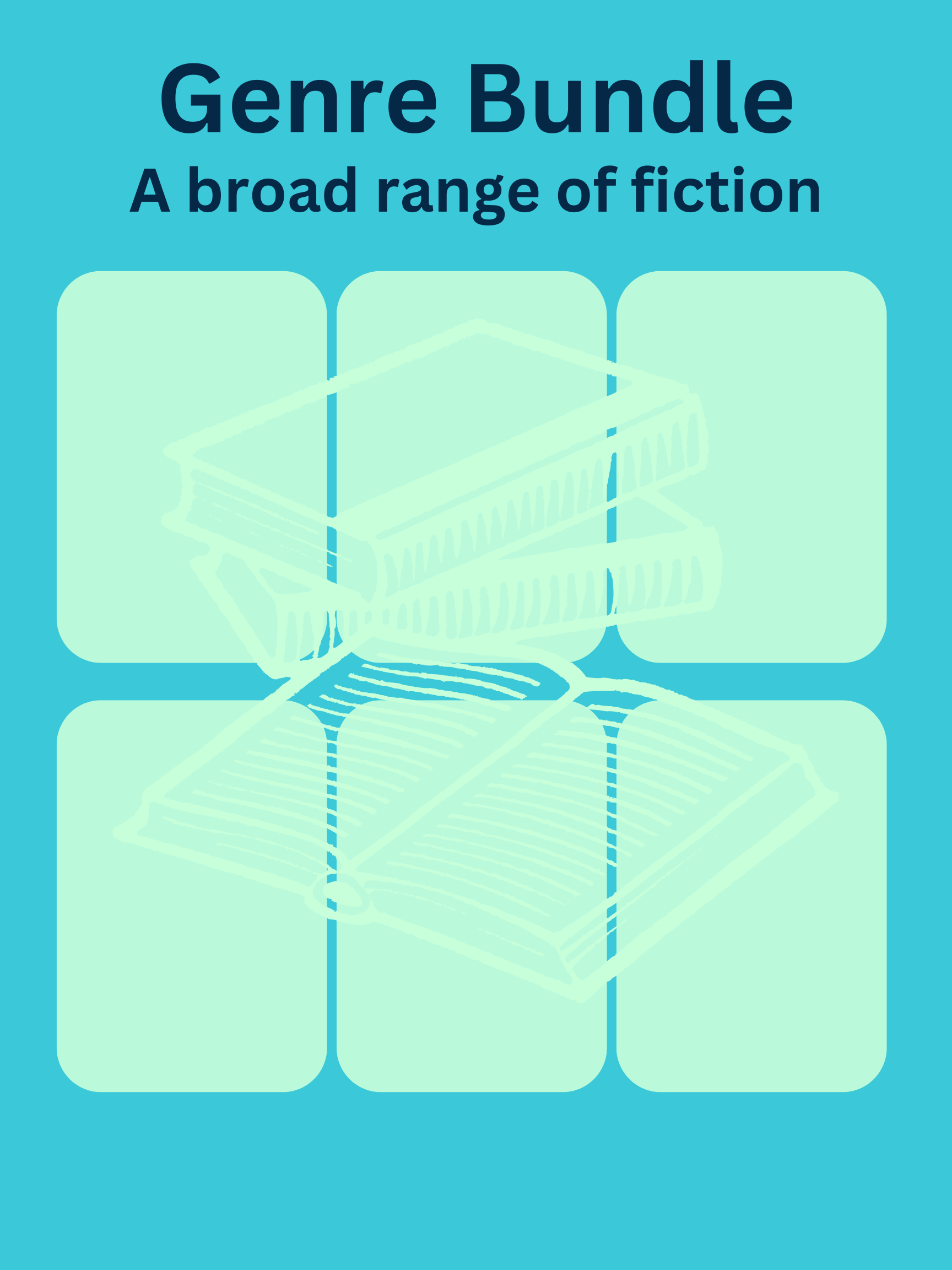 Blue and Green sheet with empty slots on it to add Images for. Reads Genre Bundle