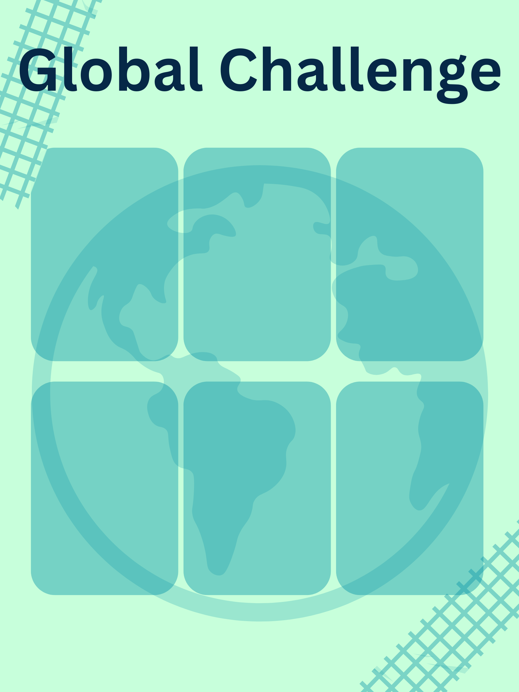 Blue and Green sheet with empty slots on it to add images for. Reads Global Challenge