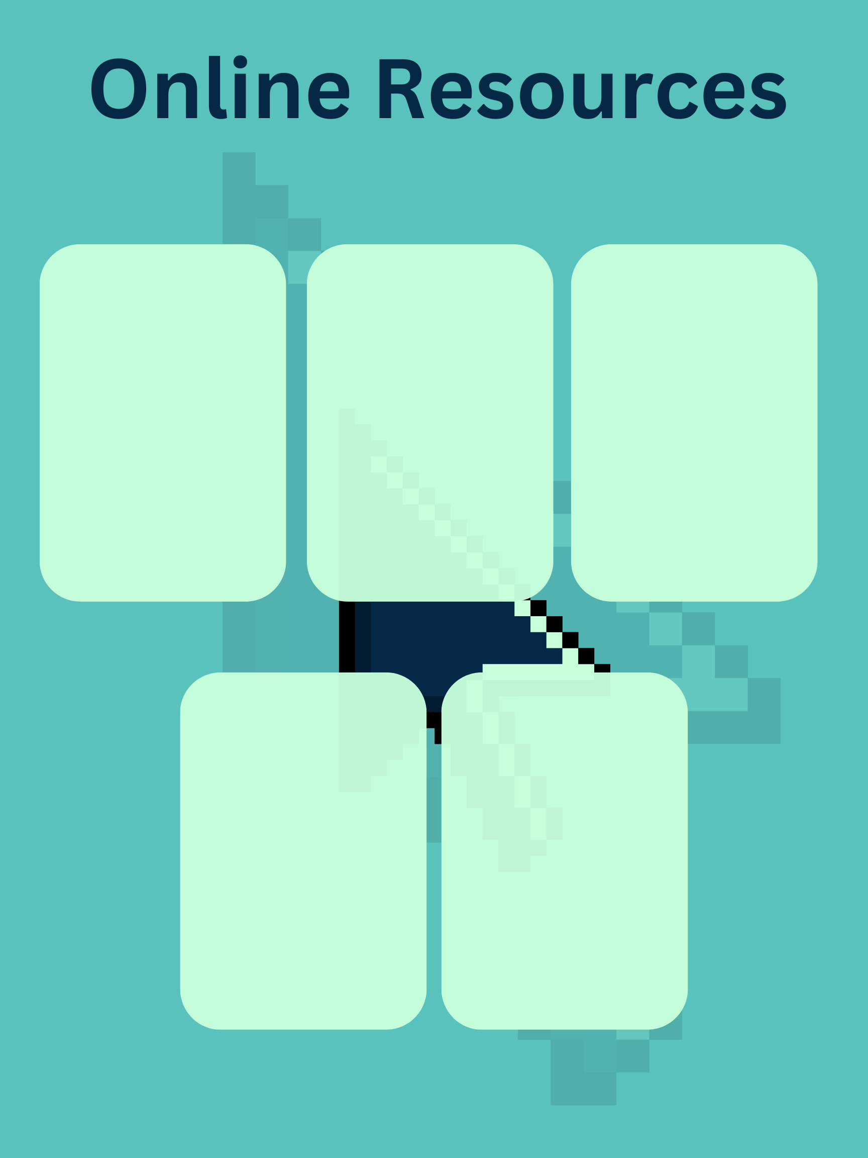 Blue and Green sheet with empty slots on it to add Images for. Reads Online Resources