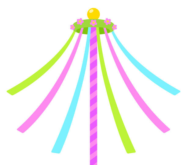 clip art of pole with ribbons