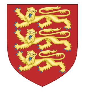 The coat of arms of one of the most famous medieval kings, Richard the Lionheart.
