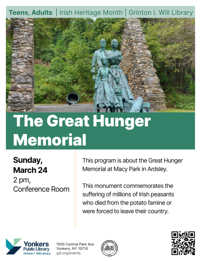 great hunger memorial flier. photo of the memorial