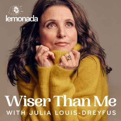 photo of julia louis-dreyfus and title of podcast