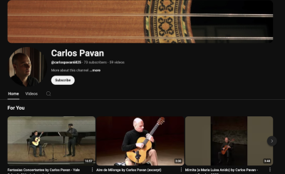 Performer Carlos Pavan's YouTube Channel.
