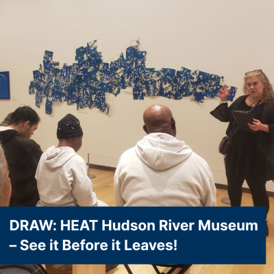 Val Franco at the Draw Heat exhibit at the Hudson River Museum.