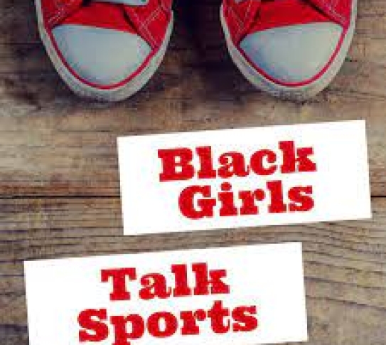 Black Girls Talk Sports in red font