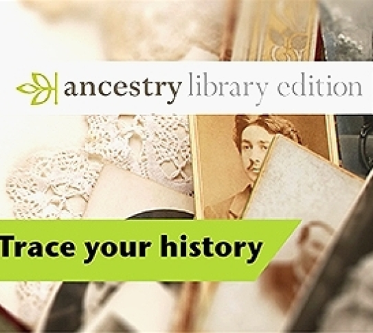 Ancestry Library Edition with phrase "Trace Your History"