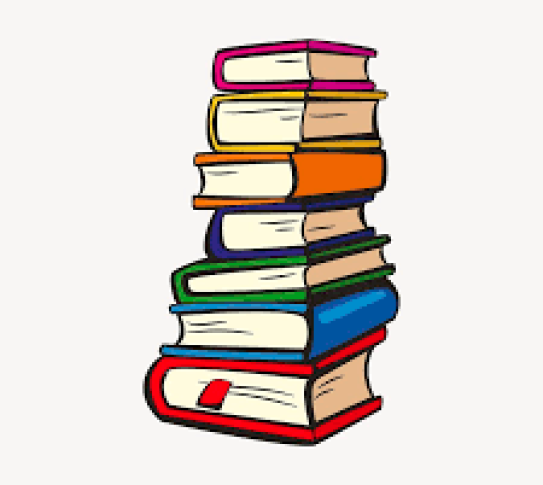 A stack of colorful books 