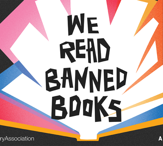 We Read Banned Books, graphic from the ALA for Banned Books Week.