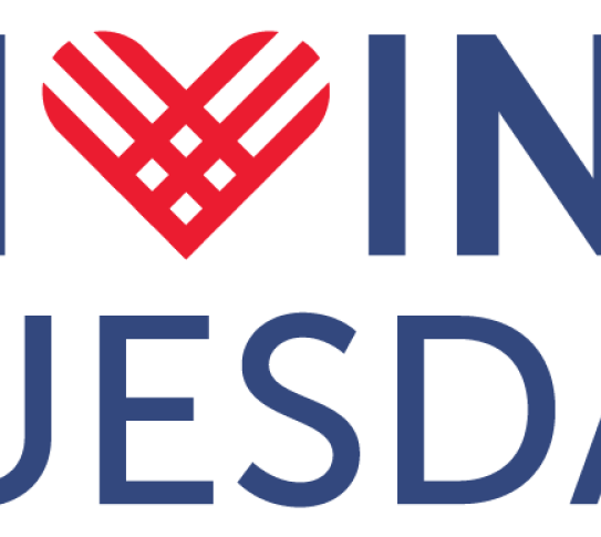 The official Giving Tuesday logo. Blue text with a red heart in place of the v in giving.
