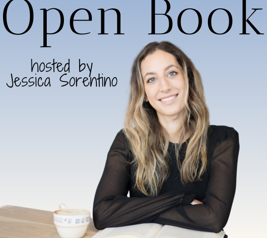 photograph of jessica sorentino with book and coffee