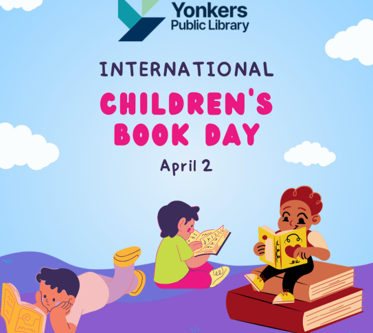 International Children's Book Day is April 2. An illustration of several children reading.