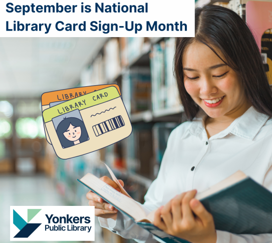 A woman reading a book in the library stacks.