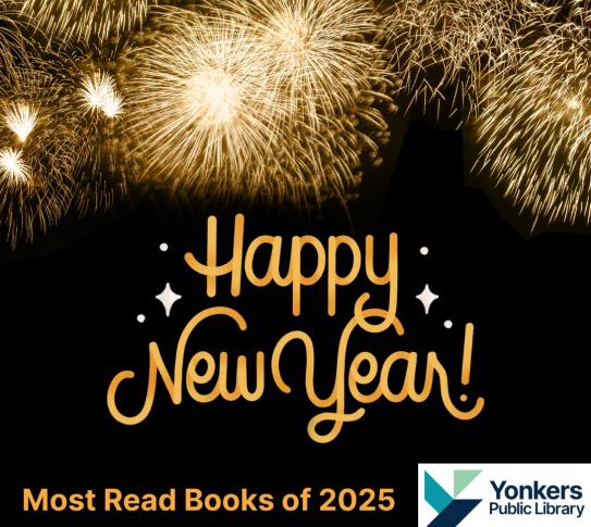 Fireworks and the text Happy New Year, Most Read Books of 2025, and the YPL logo.