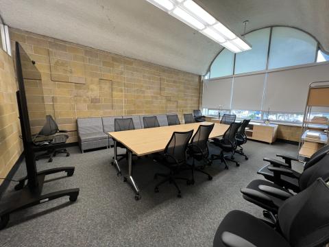 Image of the Board Room and 55" LCD screen with Chrome Box.