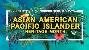 Asian American Pacific Island Heritage Month words with flowers around it