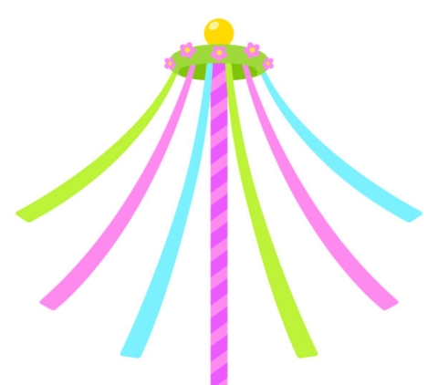 clip art of pole with ribbons