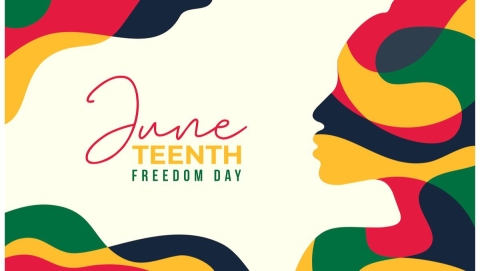 juneteenth red yellow black green swirls of color