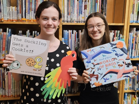 Image of Crestwood Crew holding the materials for the bird craft
