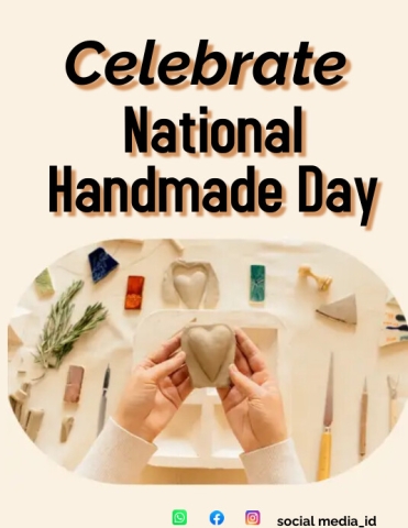 celebrate national handmade day with a pair of hands making a craft project