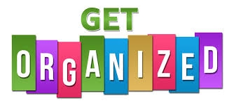 get organized spelled out in multicolored letters
