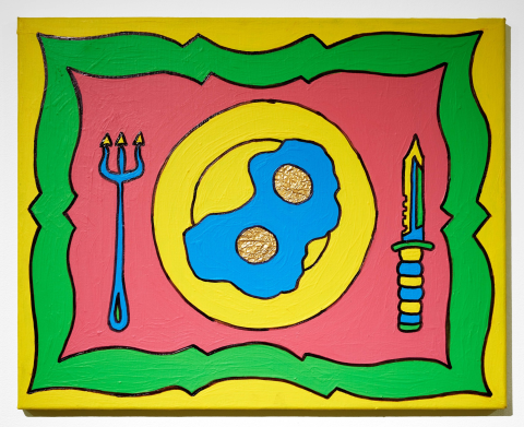place setting art Inspired by Brazilian Artist Marco Dasilva 