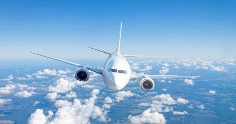 photo of an airplane in the sky