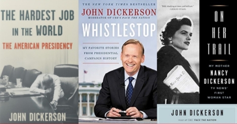 photo of John Dickerson with his book covers