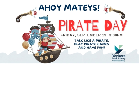 pirate ship with ahoy mateys written