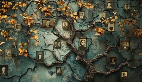 family tree with photos
