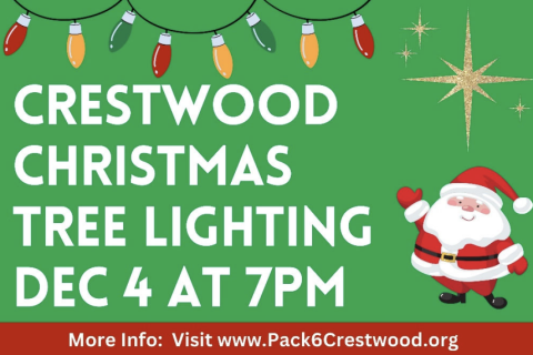 Crestwood Christmas Tree Lighting Dec 4 at 7 PM.