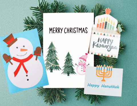 A collage of holiday cards.