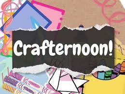 crafternoon word surrounded by art supplies