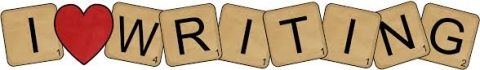 scrabble tiles spelling I love writing