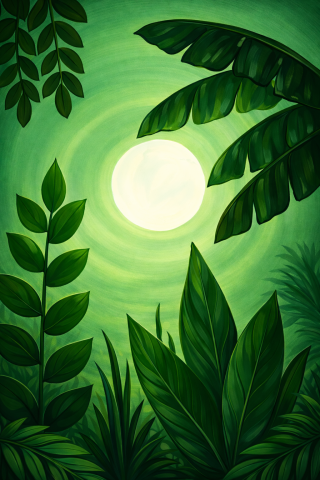 painting of a full moon over a field - original art by Erica Soto