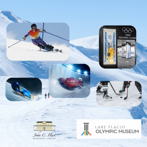  montage of olympic sport photos with logo for winter games 2026