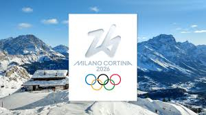 photo of mountains with olympic logo and milano cortina 2026 written on top