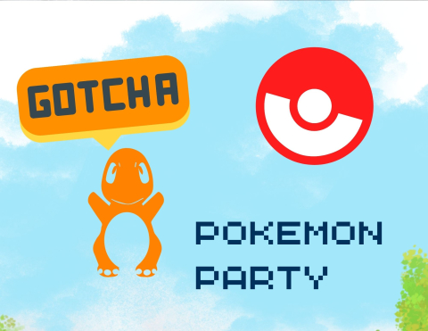 image of gotcha and pokemon party words and symbols