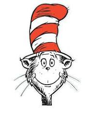 illustration of cat wearing red and white striped hat